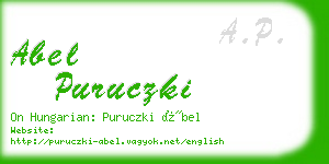 abel puruczki business card